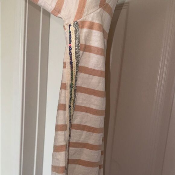 J. Crew Tan and White sequins Striped Long Sleeve Top Xs EUC - Picture 9 of 9